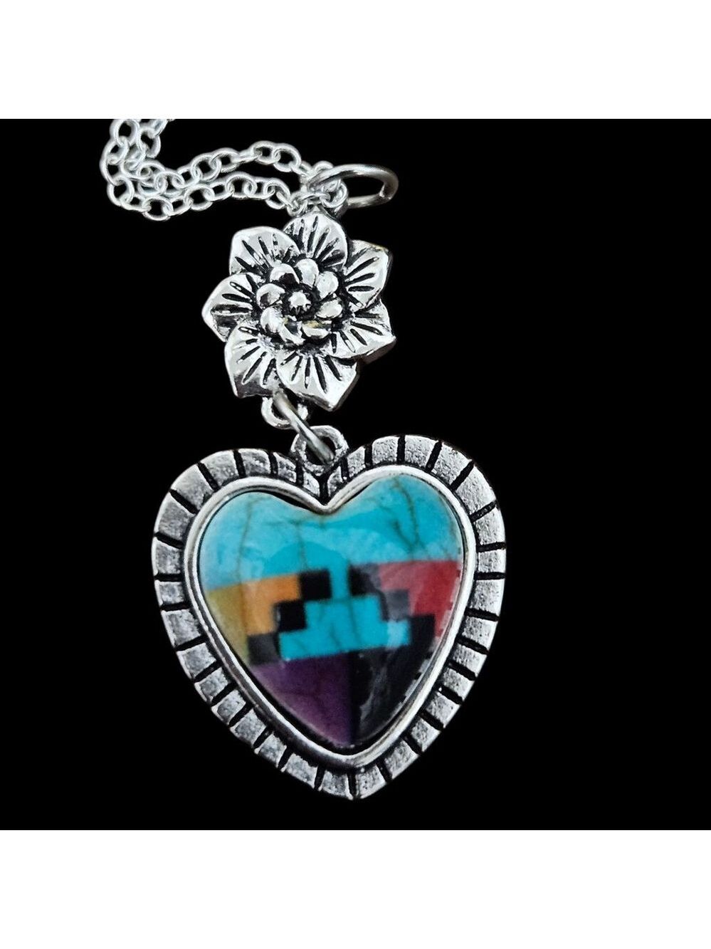 Native Inspired Heart Pendant Necklace